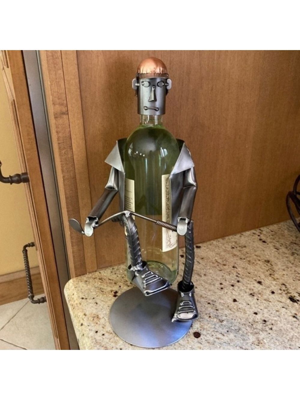 Golf Frustration Wine Bottle Holder H&K Steel Sculpture